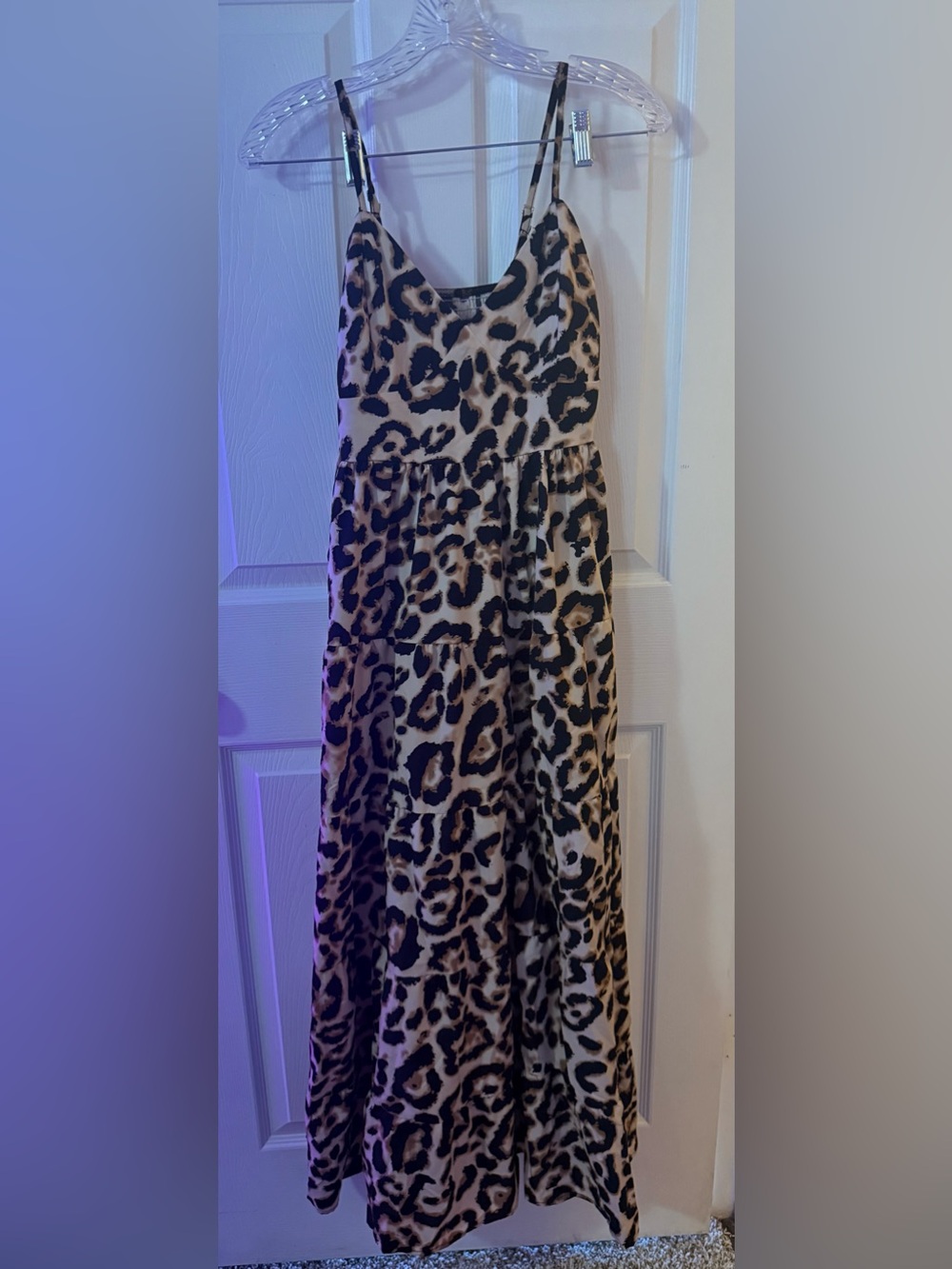 Leopard Print Tiered Maxi Dress